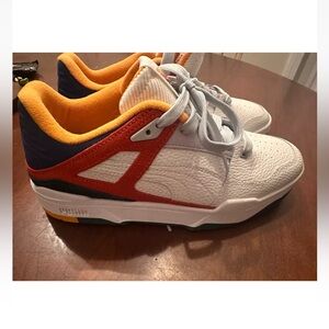 PUMA Men’s Size 8 Slipstream New Heritage Lace Up White, Red, Blue Shoes